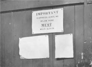 The notice on the door of the Drying and Boarding Department of the Dye Works